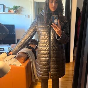 M0851 leather puffy coat - like new
